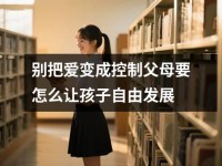 别把爱变成控制父母要怎么让孩子自由发展